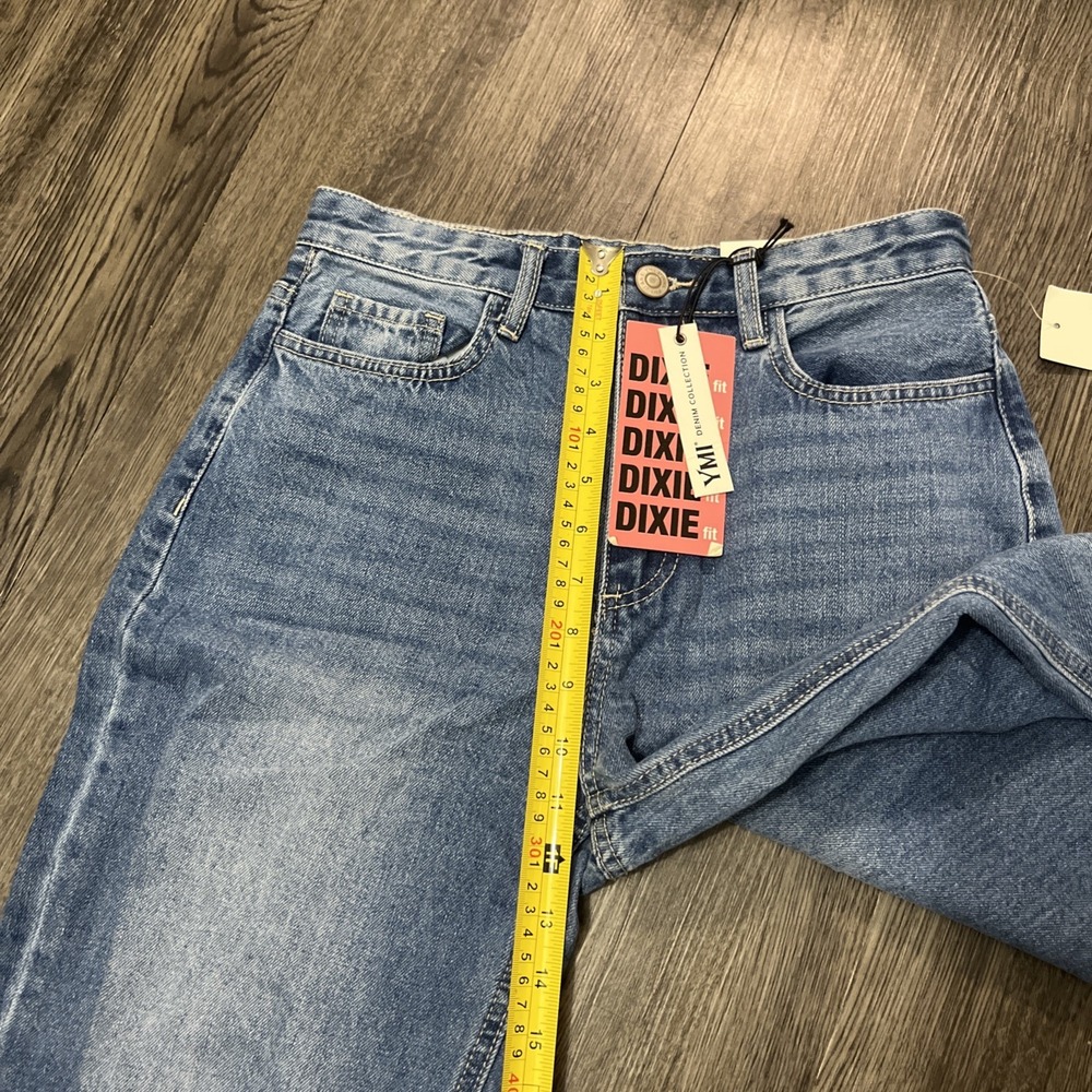 YMI Jeans Womens 5/ 27 Blue Denim Distressed Cuffed Dixie Fit Grunge Streetwear - Picture 7 of 12